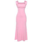 Summer Women Clothing Lace Up Off Neck Sexy Backless Evening Dress Women
