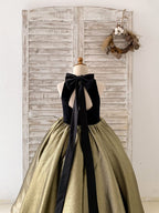 Duchesse-Linie/Princess-Linie Jacquard Samt Sweep/Pinsel zug Schwarzes Kleid (2003227667)
