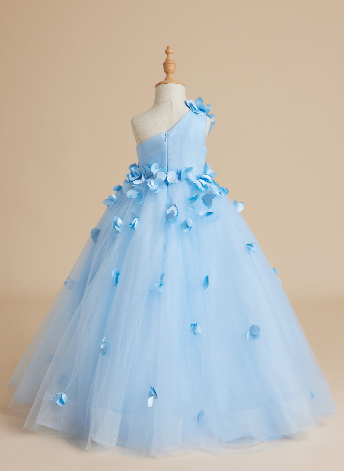Duchesse-Linie/Princess-Linie Tüll Bodenlang Blumenmädchenkleid 