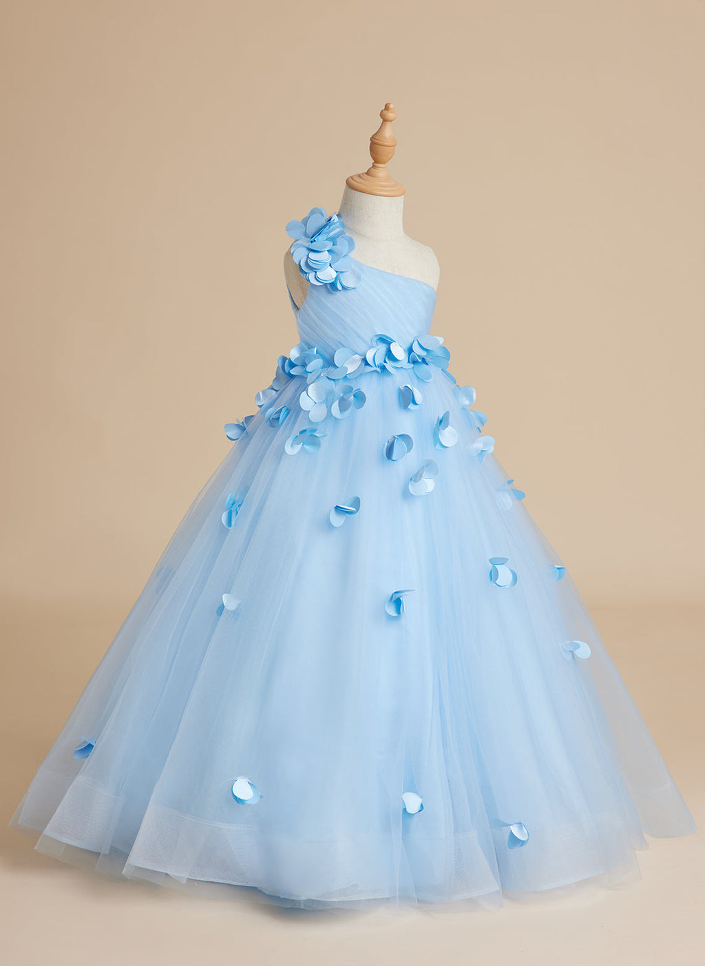 Duchesse-Linie/Princess-Linie Tüll Bodenlang Blumenmädchenkleid 