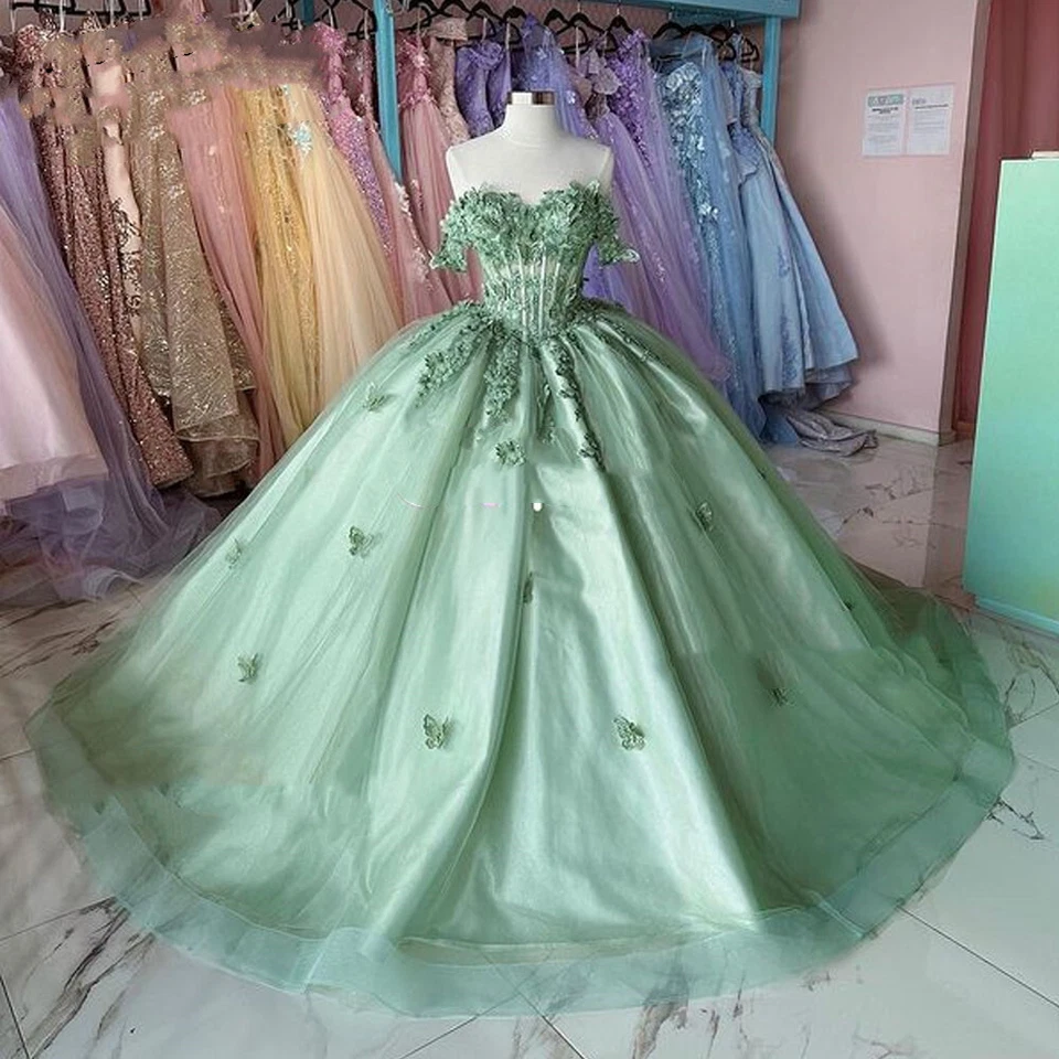 Quinceanera Dresses Ball Gown Birthday Party Dress Lace Up Graduation Gown Sweetheart de 15 anos Y3034