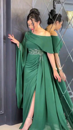 Charmantes grünes langes Ballkleid, grünes Abendkleid Y5656