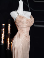 Hermoso vestido de noche rosa con un solo hombro Y8199