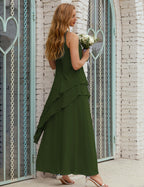 Vestidos de gasa largos de talla grande para madre de la novia, vestido formal de dama de honor para graduación SY28019 