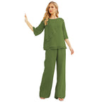 Vestido de gasa para madre de la novia Sunnderly, talla grande, trajes de pantalón con capas con volantes 