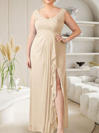 Vestido de malla plisada con escote corazón y corte en A color champán