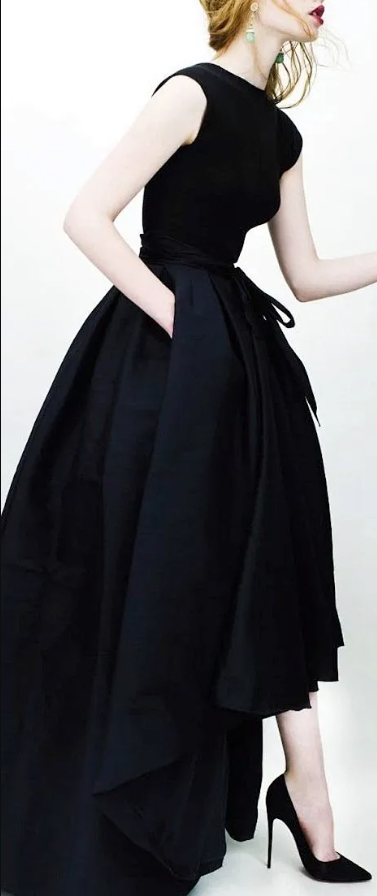 Vestido de fiesta negro sexy, bonito y encantador, vestido de noche sencillo con cuello redondo, vestido formal de fiesta S19670