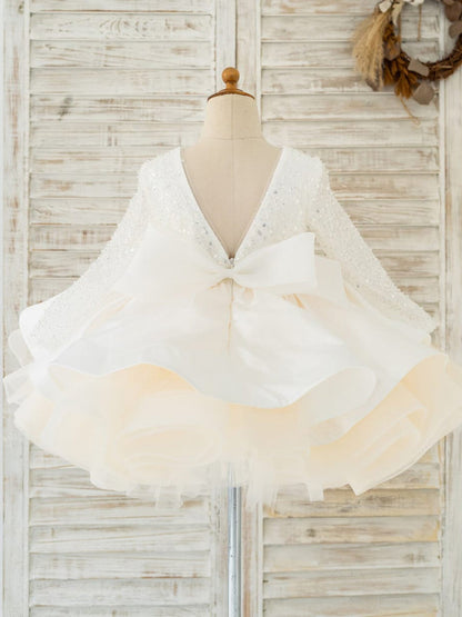 Ball-Gown/Princess Sequins Tulle Short/Mini Dress