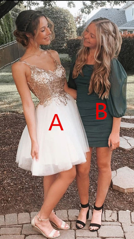 Vestido corto de tul blanco con corte en A para fiesta de graduación de octavo grado, Y708
