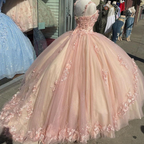 Elegante vestido de fiesta con apliques de tul para quinceañeras Y397