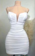 Vestido de fiesta blanco con tirantes, sexy y ajustado, Y1917