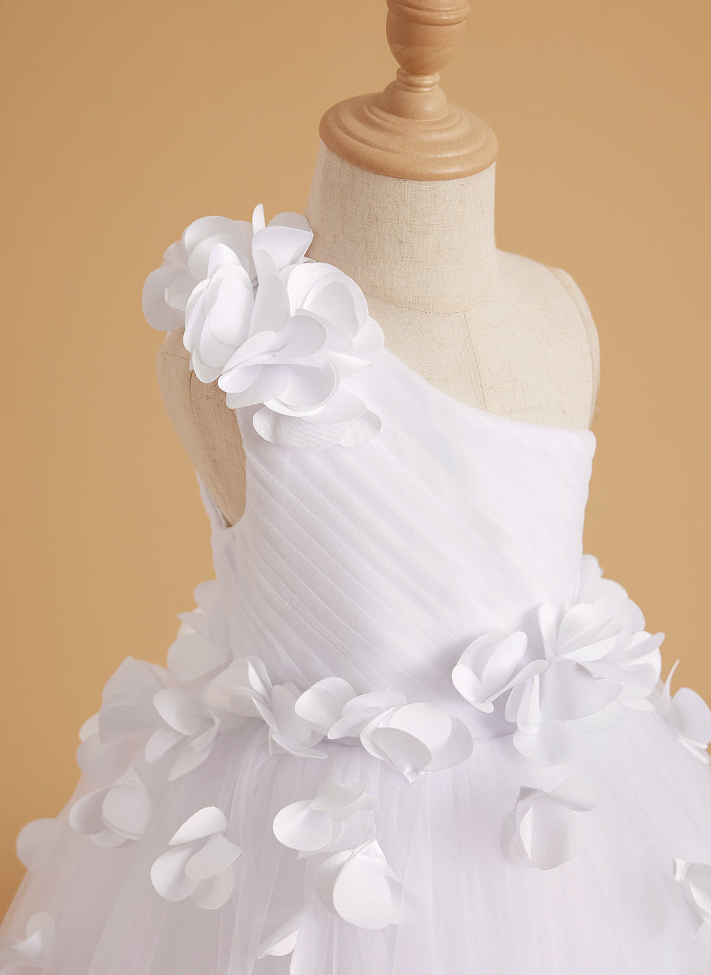 Duchesse-Linie/Princess-Linie Tüll Bodenlang Blumenmädchenkleid 