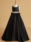 Duchesse-Linie/Princess-Linie Satin Sweep/Pinsel zug Blumenmädchenkleid 