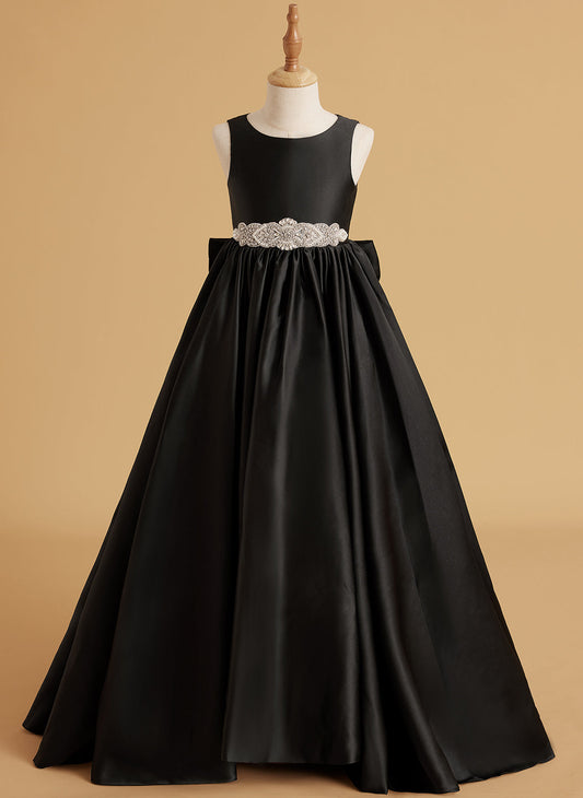 Duchesse-Linie/Princess-Linie Satin Sweep/Pinsel zug Blumenmädchenkleid 