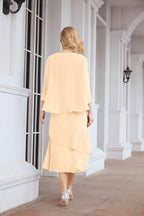 Vestido formal de fiesta Sunnderly de dos piezas, corte A, para madre de la novia, SY28072 