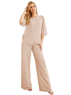 Elegante vestido de dos piezas para madre de la novia, talla grande, pantalón, capas con volantes, bata plateada SY28064 