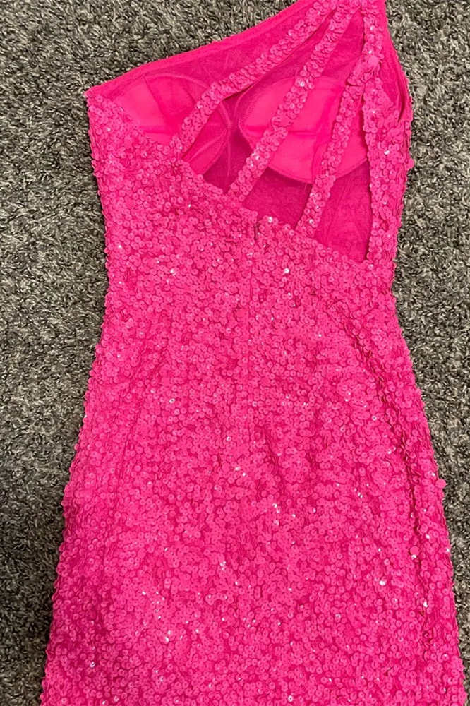 Vicky | Vestido de fiesta de lentejuelas con un solo hombro