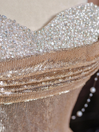 Glitzerndes Meerjungfrau-Pailletten-Abendkleid mit herzförmigem Ausschnitt Y7612