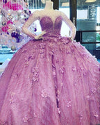 Luxuriöses Perlenbesetztes Ballkleid mit Blumen Quinceanera-Kleid Y811