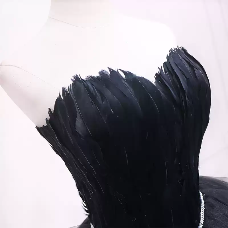 Schwarzes Tüll-Kurzes Homecoming-Kleid Trägerloses Homecoming-Kleid s38