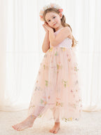 Vestido rosa de tul con corte en A y largo hasta los tobillos (2003227599)