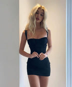 Träger Schwarzes, figurbetontes Kleid Sexy Homecoming-Kleid Y131