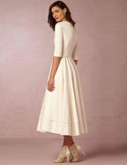 Vestido de novia vintage de media manga 2025