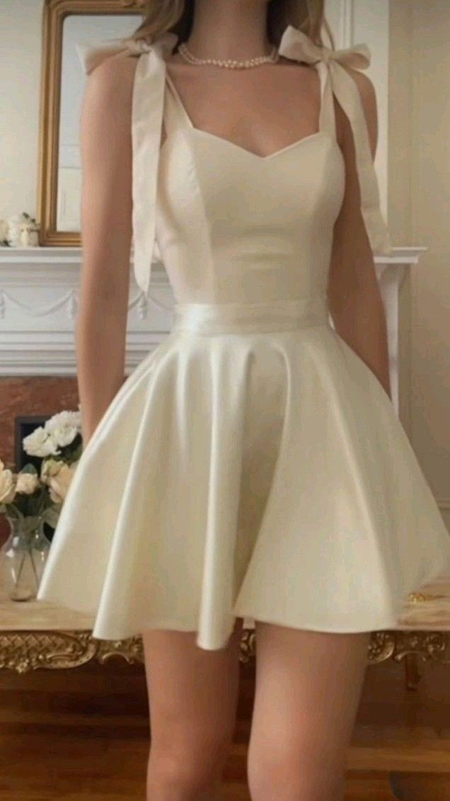 Elegantes Trägerkleid in Elfenbein A-Linie mit Mini-Abschlussballkleid Y7657