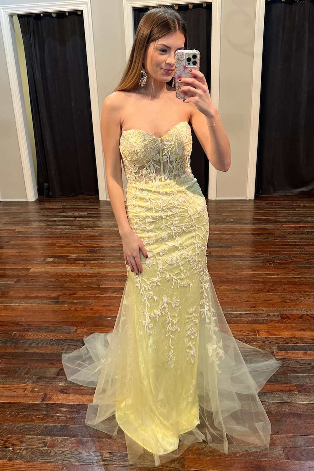 Tinsley | Meerjungfrau-Ballkleid mit Herzausschnitt und Tüllspitze