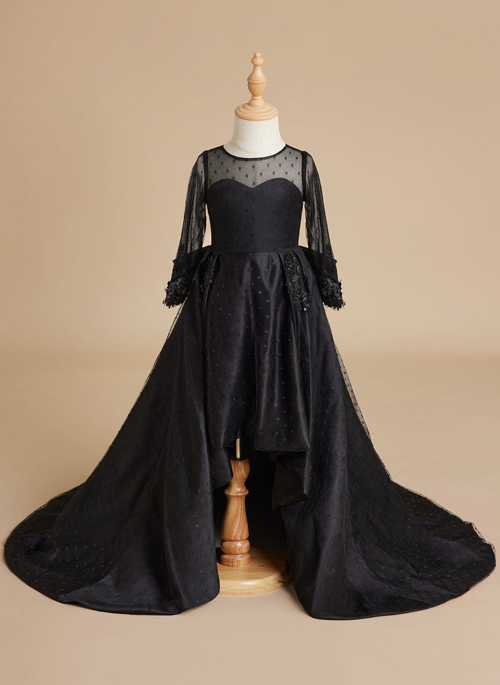 Duchesse-Linie/Princess-Linie Satin Sweep/Pinsel zug Schwarzes Kleid 