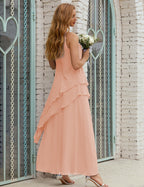 Vestidos de gasa largos de talla grande para madre de la novia, vestido formal de dama de honor para graduación SY28019 