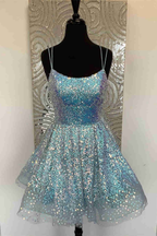 Lindo vestido de fiesta de lentejuelas rosa intenso, corte A, Y1641