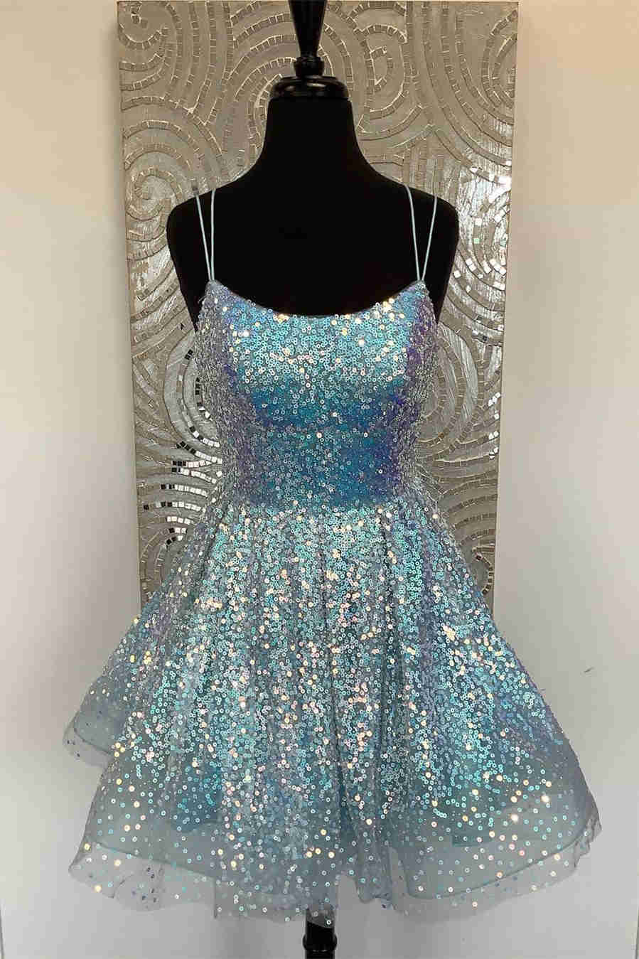 Lindo vestido de fiesta de lentejuelas rosa intenso, corte A, Y1641