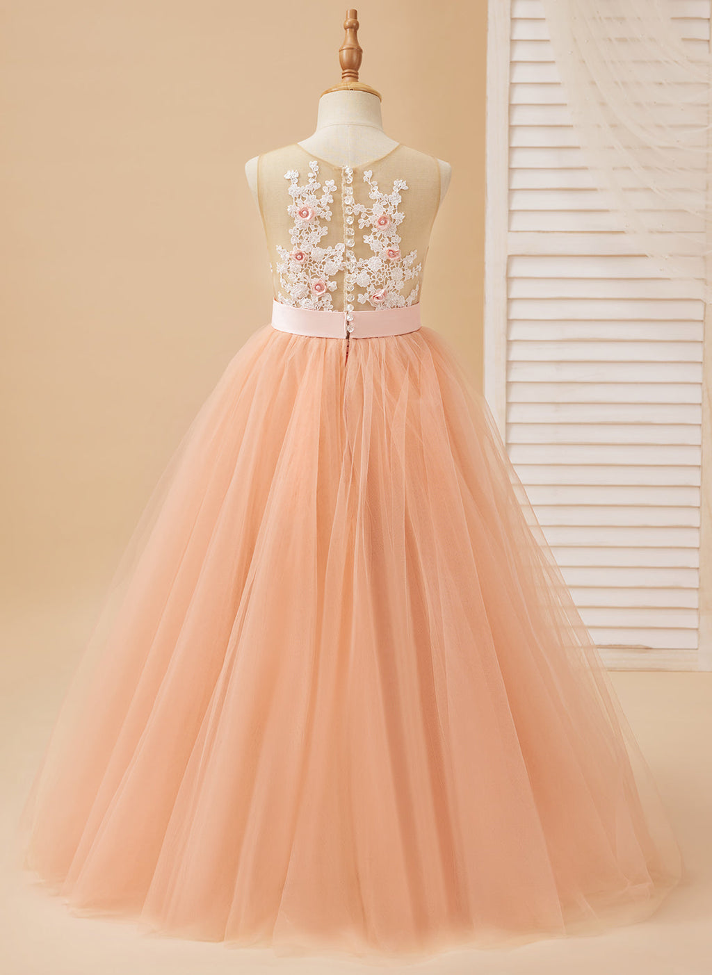 Duchesse-/Princess-Linie Tüll Bodenlanges Kleid 