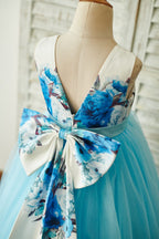 Duchesse-Linie/Princess-Linie Satin Tüll Bodenlanges Kleid (2003227804) 