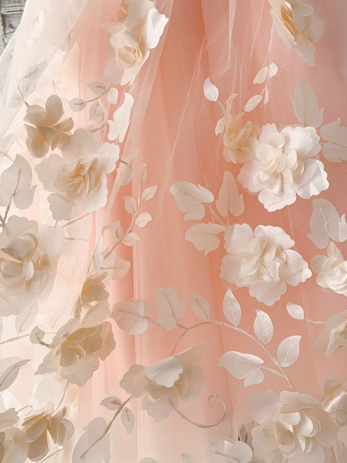 A-Linie Satin Tüll Bodenlanges Blumenmädchenkleid