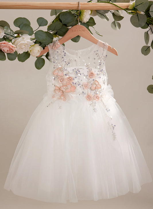 A-Linie Tüll Knielanges weißes Kleid (2003227138) 