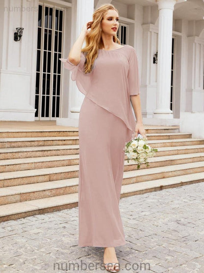 Sunnderly Formal Party Gown Dress Long Mother of The Bride Dresses with Ruffle Cape SY28026