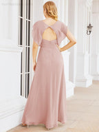 Vestidos de dama de honor Sunnderly con capa, vestido formal de fiesta con espalda descubierta para madre de la novia SY28058 