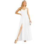 Spaghetti Strap Bridesmaid Dresses for Women Chiffon Long Formal Party Prom Gowns