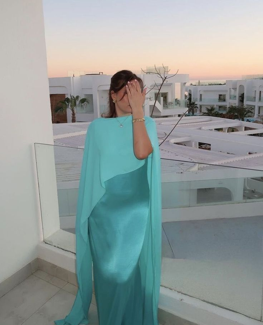 Schickes langes Ball- und Abendkleid aus Satin-Chiffon Y7867