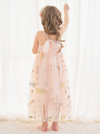 Vestido rosa de tul con corte en A y largo hasta los tobillos (2003227599)