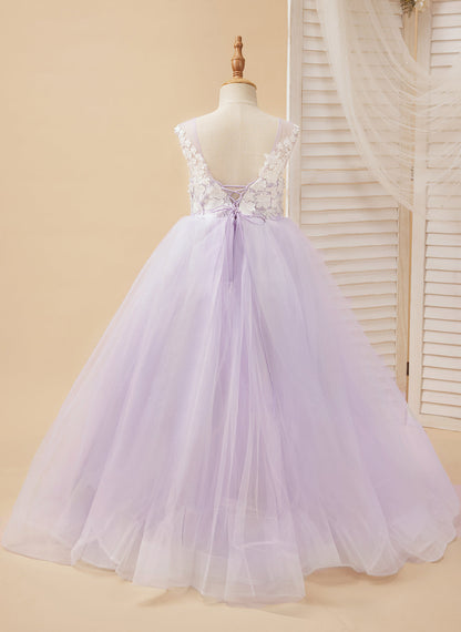 Enchanted Princess Tulle and Lace  Flower Girl Dress