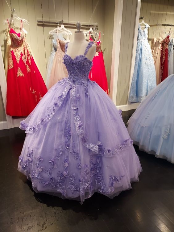 Elegante vestido de fiesta con apliques de tul para quinceañeras Y397