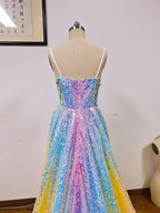 Vestido de fiesta de tul brillante con lentejuelas, corte A, vestido de noche Y8378