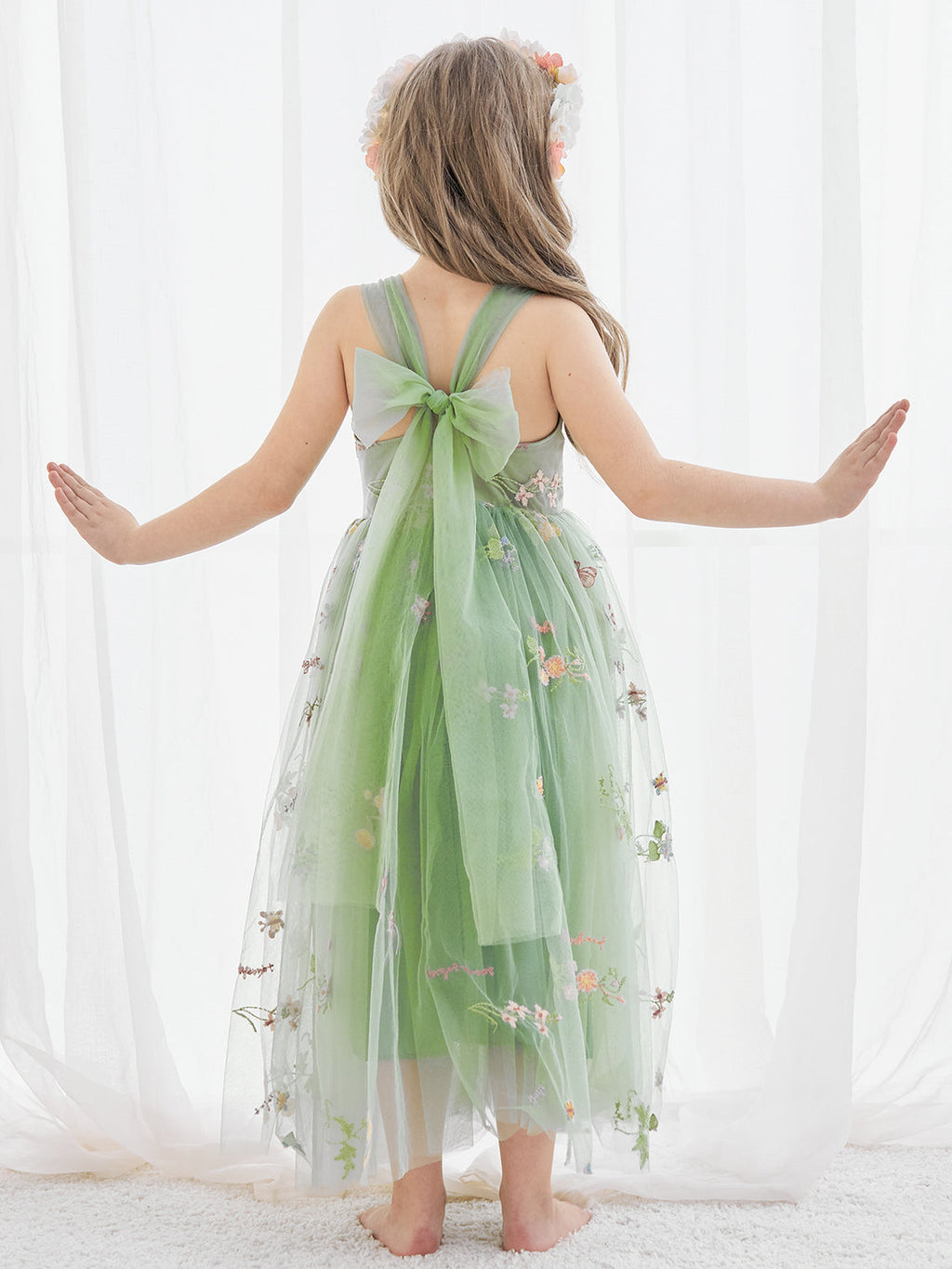 Vestido de tul con corte en A y largo hasta los tobillos (2003227711)