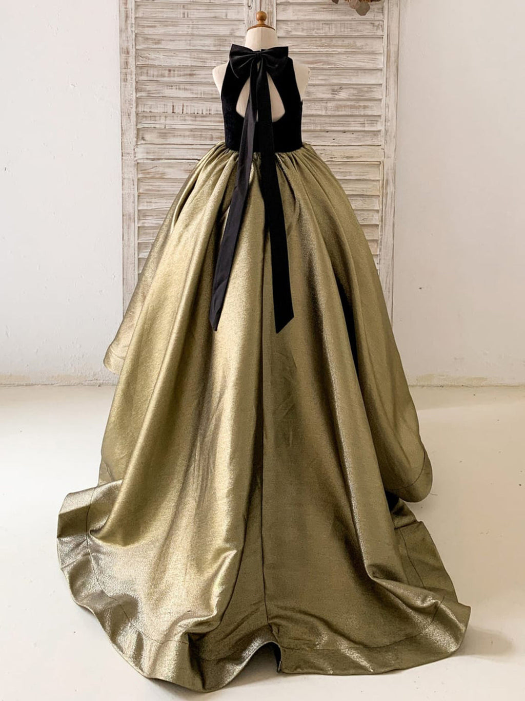 Duchesse-Linie/Princess-Linie Jacquard Samt Sweep/Pinsel zug Schwarzes Kleid (2003227667)