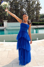 Vestidos de fiesta para mujer con volantes, tul, sin mangas, corsé, formales, Y4210