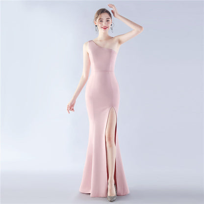 Simple Satin Evening Dress