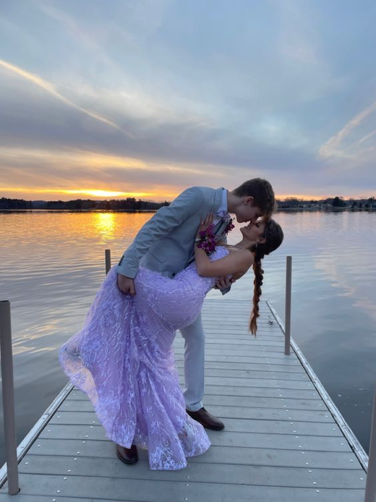 Elegant Purple Mermaid Prom Dress Purple Evening Dress Y6725